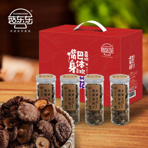 张掖菇东东高原干香菇100g*4罐礼盒装